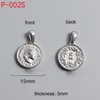 Titanium steel Roman coin pendant Vacuum electroplating Stainless Steel charm For DIY Jewelry necklace Making