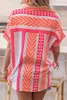 Blouses pour femmes Orange géométrique rayé boutonné à manches courtes chemise femmes décontracté doux t-shirts femme Harajuku Mujer haut tenues
