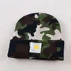 Carharttlys Diseñador de gorro de gorro de calidad Camuflaje Camuflaje Sombrero de lana a rayas Invierno en espesor al aire libre Calidez casual que mantiene el sombrero de punto Jacquard Cold