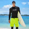 Męskie stroje kąpielowe Sailbee Men UV ochrona stroju kąpielowego Swim Swim strój kąpielowy Męskie Rashguard Surfing Surfing Surf Shirt do pływania żagla Drop statek 230412