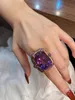 Italian Retro Gilded Enamel Color Imitation Natural Amethyst Ring Pendant Set Palace Style Colorful Treasure Necklace Girl