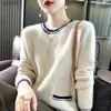 Kadın Sweaters Yeni Kadın Giyim Kaşmir Kazak O-Neck Örgü Kazak Moda Sonbahar ve Kış Gevşek Kalın Sıcak Topl231113