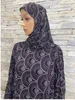 Etniska kläder muslimska kvinnors huva abaya kalkon-afrikanska bönplagg kaftan klänning med hijab blommor tryck dubai saudi mantel i Ramadan 230412