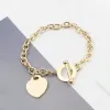 Conjunto de pulsera y collar, pulsera de diseñador de moda, artesanía exquisita, joyería de amor de lujo, pulsera de corazón, regalo de Navidad