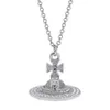 Designer Fashion Viviene Westwood Viviennewestwood Sparkling Saturn Sorada Full Diamond Transparant Stereo Orb Ketting voor dames Lichte luxe en klein ontwerp