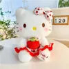 Jouets en peluche chat fraise mignon, poupées en peluche, Anime, cadeaux d'anniversaire, décoration de chambre à coucher de maison
