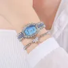 2024 Hot Selling Watch Chain Square Full Diamond Women's Fashion Casual Starry Sky Face