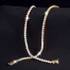 Juncheng Gra Vvs Moissanite S925 Plata de ley 925 10k 14k Cadena chapada en oro Collar de tenis para hombres y mujeres personalizado