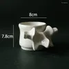 Mugs Creative Spine Bone Ceramic Mug Nordic Modern Pure White Candlestick Human Art Milk Cup Decorative Candle Holder For Living Room