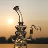 Gorgogliatore di vetro Fab Egg Bong per narghilè con matrice stereo Perc Recycler Dab Rig Pipa ad acqua per fumo spessa