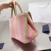 Designer tecido saco de praia nas axilas hobo com amplo armazenamento vegetal cesta design e ensolarado palha simples tecer bolsas fim de semana listras sacos