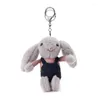 Keychains F19D Leuke overalls sleutelhanger Korea Backpack Bag Decoratie Mooie telefoonketen Sweet Charm Jewelry cadeau