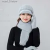 Cappelli sciarpe set da donna Cappello sciarpa GS 3 pezzi impostati spessi sciarpe a maglia calda berretti g set 2021 Nuovi accessori invernali russi SL231113