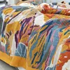 Couvertures Multi couche gaze coton jeter couverture chaud hiver couvre-lit sur le lit doux poilu Boho couverture couverture chaude hiver doudou 231110