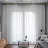 Curtain White Sheer Voile Yarn Chiffon Tulle Curtains For Living Room Kitchen Bedroom Home Decoration Window Treatment