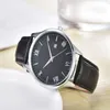 Top Brand Men Watches Round Case Leather Strap Quartz Movement Auto Date Fashion Wristwatch Designer Clock