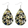 Dangle Earrings Modern Abstract Texture Printed Wood Statement For Women Geometric Marble Textures Jewelry Wholesale