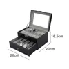 Watch Boxes & Cases 20 Grids Slots PU Leather Double Layers Box Jewelry Display Storage Case Watches Container Organizer