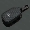 Nyckelringar Auto KeyChain Bag Keyring Cover Case Key Organizer för Infiniti Q50 FX35 Q30 G37 Q70 QX70 G35 Q60 QX50 QX60 QX80 Biltillbehör J230413