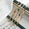Halsband Minar, handgefertigt, Bonbonfarben, Natursteinperlen, Strang, Perlenketten für Damen, 18 Karat Gold, PVD-plattiert, Edelstahl-Halsketten