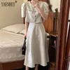 Two Piece Dress Fashion Korean Sweet Elegant 2 Set Women Coat Top Midi Skirt Suits Peice Sets Festival Clothing Summer 2023 230413