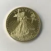 4 PCs non magnetico libertà Eagle 2011 2012 badge oro oro placcato 32 6 mm statue drop monete accettabili