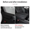 Car Universal Car Armrest Mat PU Leather Center Console Arm Rest Protection Cushion Wave Pattern Armrests Storage Box Cover Pad