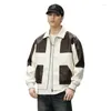 Herrenjacken Motorradjacke Männer Frauen High Street Vintage American Patchwork Leder Racing Lose Lässige Hübsche Mäntel Unisex