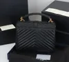 Ny 10A Women Bag Luxury Handbag Shoulder Bag Brand Loulou Y-formade designer Väskor Sömin Läder damer Metallkedja Svart Clamshell Messenger Chain-väskor med låda