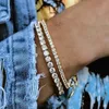 Bangle Women's Tennis Bracelet Hip Hop Trendy AAA Cubic Zirconia Silver Color Teen Girl Crystal Chain on The Hand Wedding Jewelry H086 231113