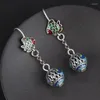 Boucles d'oreilles pendantes en argent Sterling 925, petit poisson en émail pour femmes, rétro ethnique, longue suspension, bijoux certifiés, vente en gros, EH160