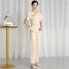 Pantaloni a due pezzi da donna Sauna Pediluvio Massaggio termale Uniforme da lavoro femminile Uniformi per salone di bellezza Abiti Centro Donna Estetista Set di abbigliamento