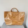 Вечерние сумки Сумка для покупок для молодых девушек Коричневая бумага Tott Высокой емкости Модная повседневная прозрачная сумка из ПВХ 231113