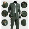 Men's Tracksuits Men's Outdoor Labor Insurance Wear Spring And Autumn Wear-resistant Jacket Trouser Suit Anti-scald Work Clothes 230413