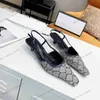 Kledingschoenen Mode Dames meisjes G slingback Sandalen pomp Aria slingback schoenen worden gepresenteerd in zwart mesh met sprankelend motief van kristallen