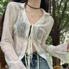 Blouses voor dames plamtee zachte zomer tops vrouwen zonnebrandcrème solide Cardigans Office Lady SEXY 2023 Chic Slim Full Sleeve High Street Shirts