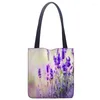 Evening Bags Lavender Printed Canvas Tote Bag Convenient Shopping Woman Student Custom Your Image