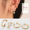 Stud Dowi Huggie Hoop örhängen Set Moon Snake Pendants Small Ear Ring For Women Tiny Piercing Fashion Punk Rock Gold Plated Jewelry P230411