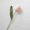 Kwiaty dekoracyjne 5 szt. Tulip sztuczny ręcznie tkany kwiat bukiet ślub DIY Sczekiwany symulacja impreza Home El Decor
