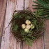 Decoratieve bloemen Tuba ornament Bird Nesten Crafts Rattan Fake Eggs Pasen Hideaway