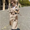 Trenchs de femmes 2021 Mode Femmes Trench-Coat Beige Bleu Long Double Boutonnage Avec Ceinture Printemps Automne Lady Manteau Fe Coréen Lâche Survêtement L231113