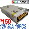 12v 30a Dc Universal Reglerad Switching Power Supply Lighting Transformers 360w för CCTV Radio Computer Project usastar