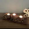 Kaarsenhouders antieke wijnstok weven kandelaar set houten hars ambachten huis stille zen -decoratie aromatherapie kaars