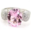 Anelli a grappolo 20x12mm Splendido 4g Topazio fumé Rosa Kunzite Viola Tanzanite Cz Donna Abbigliamento quotidiano Vero argento sterling massiccio 925