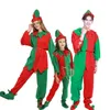 Family Matching Outfits Boys Girls Christmas Green Elf Costume Xmas Santa Claus Dress For Men Women Cosplay Party Sets 231113