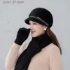 Cappelli sciarpe set da donna Cappello sciarpa GS 3 pezzi impostati spessi sciarpe a maglia calda berretti g set 2021 Nuovi accessori invernali russi SL231113