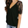 Regatas femininas moda manga curta profundo decote em v blusa sexy topos casual camiseta recortada y2k bonito regata roupas de luxo