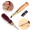 Freeshipping Leather Craft Craft Tools Kit 18pcs Stitching Corving Working Saddle Groover Leather Craft Diy Tool MWBXP