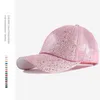 Ball Caps Glitter Ponytail Mesh Hat Men Women Baseball C Adjustable Female Sequins Shine Sport Dancing Summer Sun Bun Cs Outdoor Hats