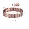 Pulseras de eslabones Pulsera de cobre magnética para hombres 8,85 pulgadas 99,9% pulsera sólida con imanes dobles Tamaño ajustable perfecto
